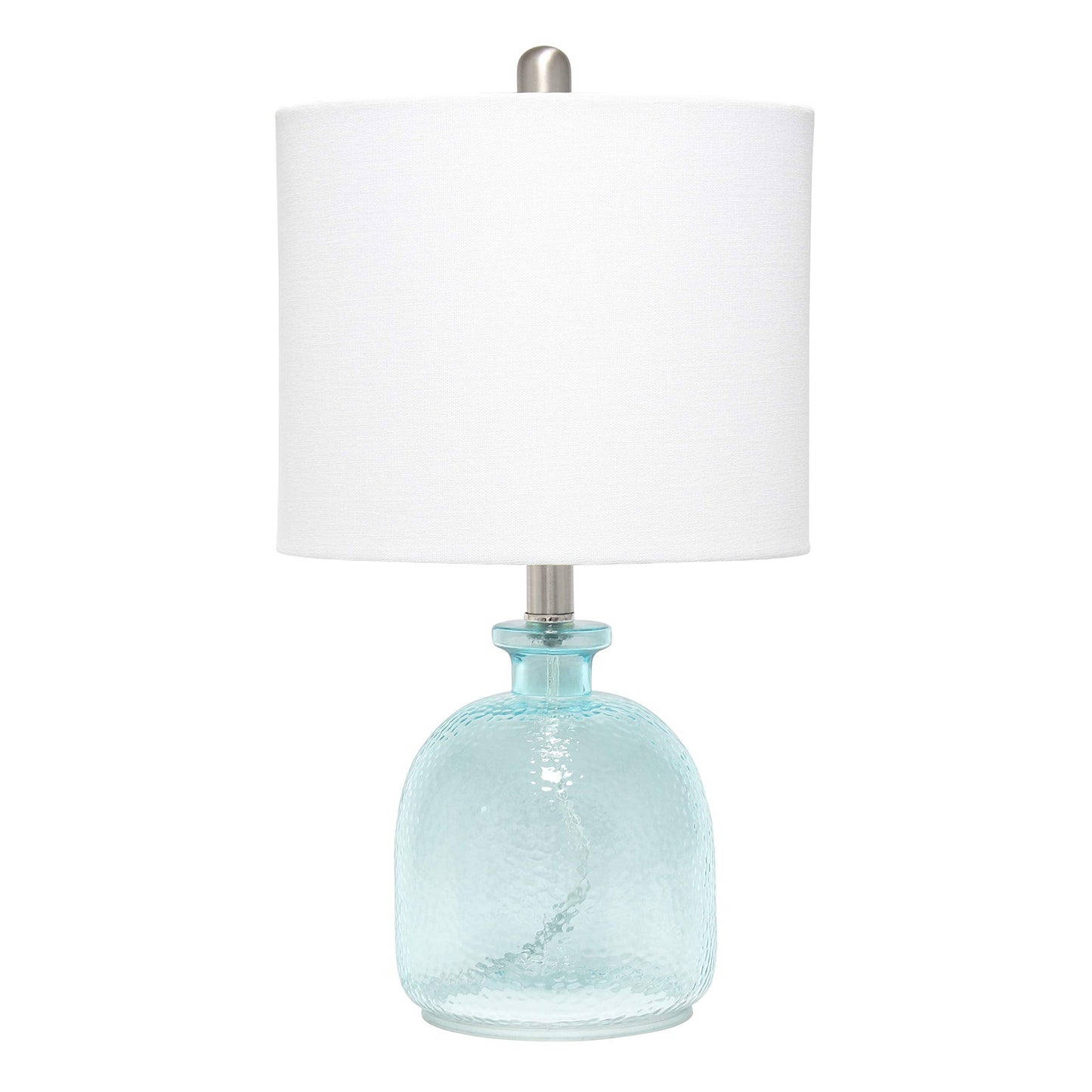Elegant Designs LT3335-CBL Glass Table Lamp, Textured, Clear Blue, Pack of 1