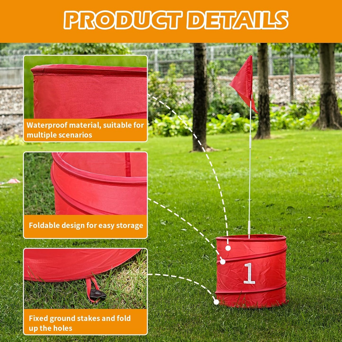 6 Pcs Backyard Golf Outdoor Game with 2 Clubs-Outdoor Golf Yard Game for Practice, Golf Chipping Game for Adults and Family,Beach,Camping,Lawm,Park