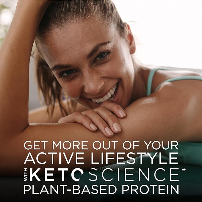 Keto Science Plant Based Protein, Keto Meal Shake, Rich in Vitamins & Minerals, Complete Meal Replacement, Pea Protein for Women & Men, Chocolate Cream, 14 Servings
