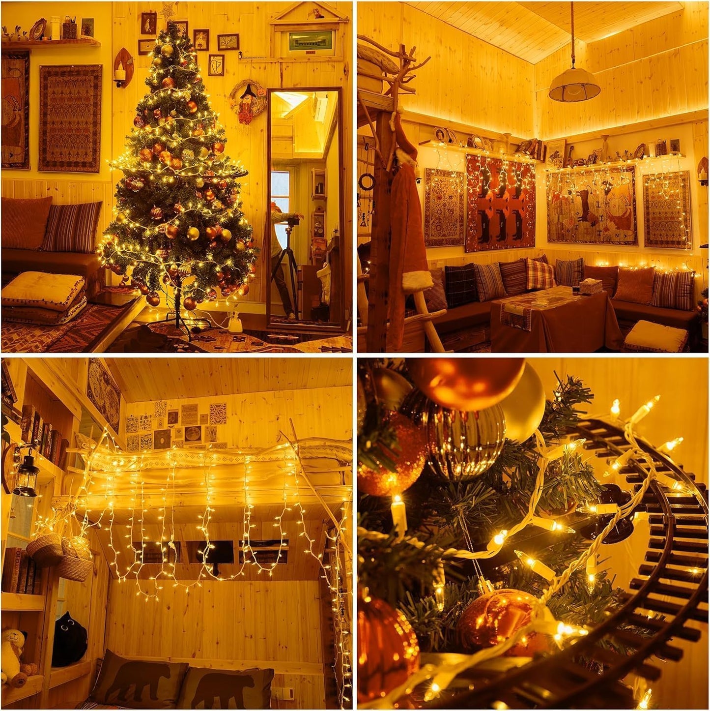 Dirnun Christmas Lights Clear White 100 Count Incandescent Light Ul Certified Connectable Christmas Tree Lights With White Wires For Indoor Outdoor Xmas  Wedding  Holiday  Party  Home Decorations