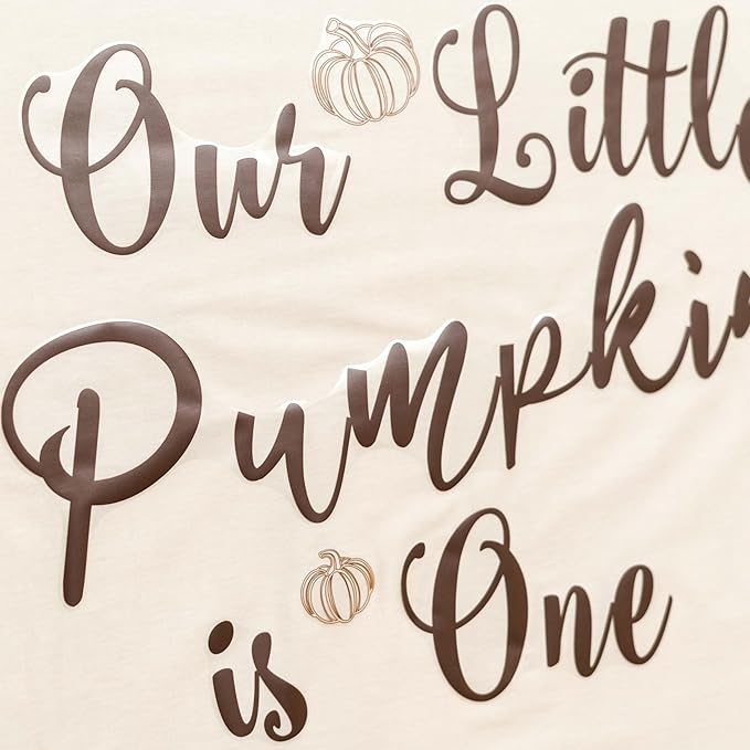 Our Little Pumpkin is One Decal - Little Pumpkin 1st Birthday Decorations Decal, Fall Halloween First Birthday Decor, My First Thanksgiving Birthday Decor Sticker for Backdrop, Balloon Arch