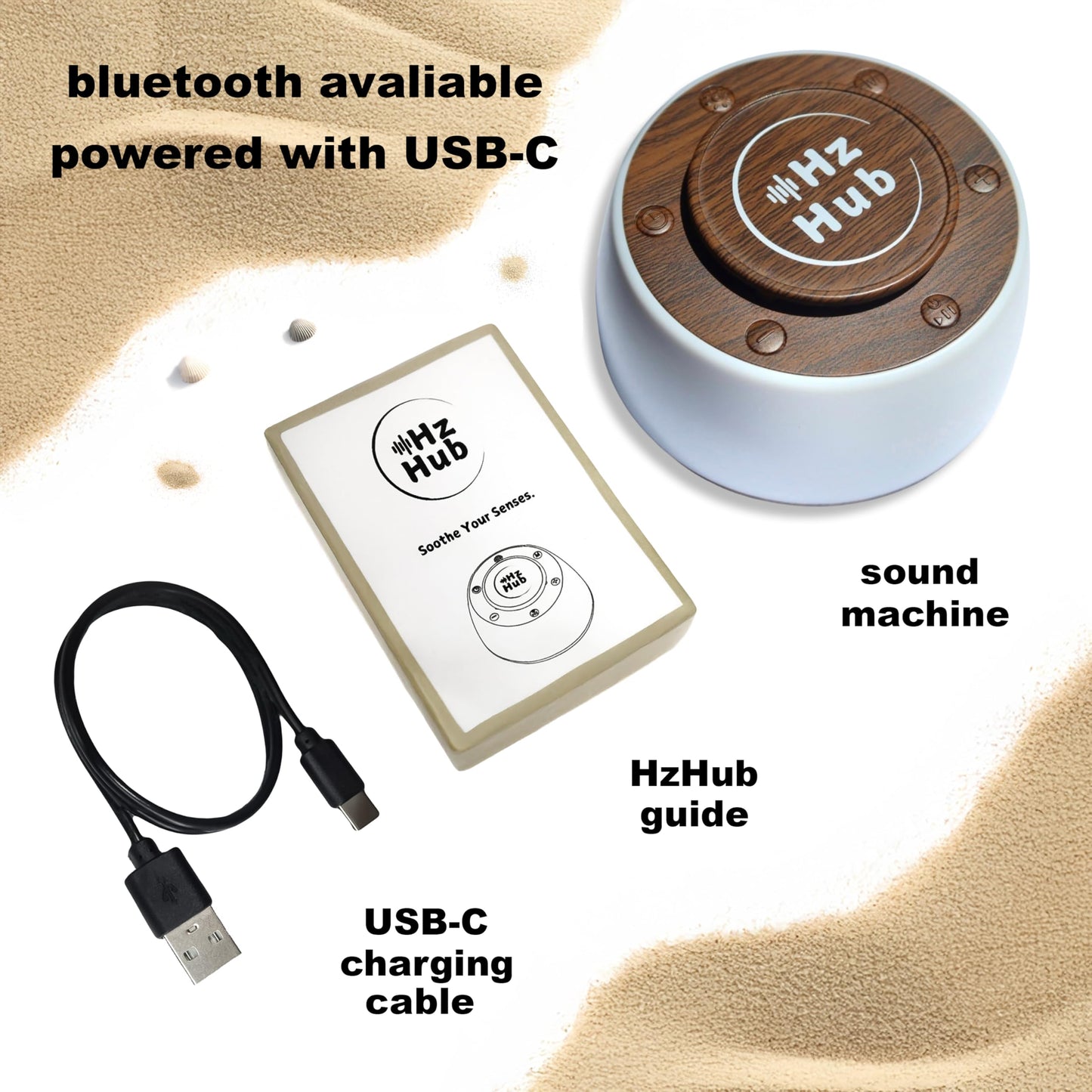 Hz Hub Solfeggio Hertz Frequency Vibrational Sound Healing & White Noise Portable Sound Machine. Meditation/Sleeping/Yoga/Study/Relaxing 15 Calming Sounds. Frequency Generator for Healing.