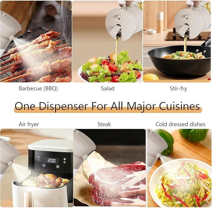 2025 New 18.6oz/550ml Olive Oil Sprayer for Cooking, Leak Glass Olive Oil Dispenser Bottle, 2 in 1 Oil Dispenser and Oil Sprayer, Switch Between Mist & Precision Pour for Air Fryer, BBQ, Salad,Baking