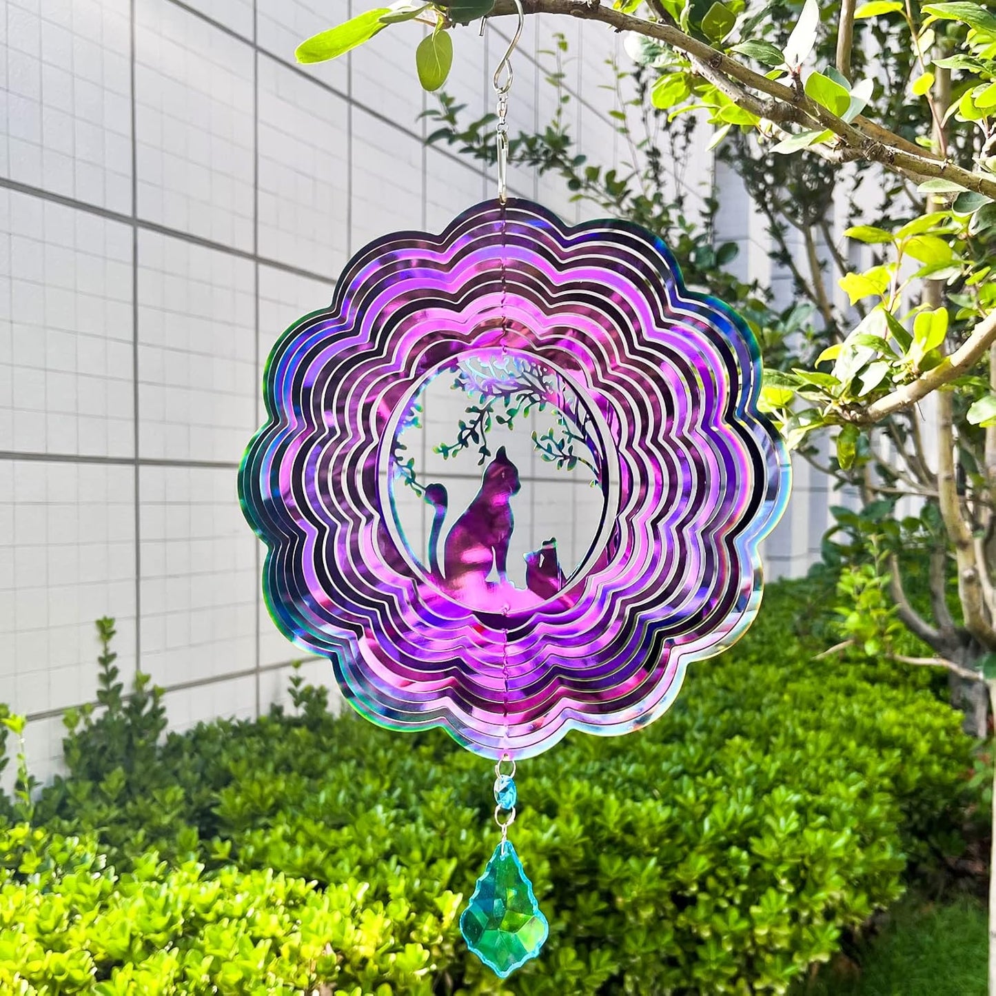 Wind Spinner, Hanging Wind Sculptures,Wind Spinners for Yard and Garden Decor,Yard Decorations Outdoor,Hanging Art Ornaments for Garden Yard Balcony Decor (Cat)