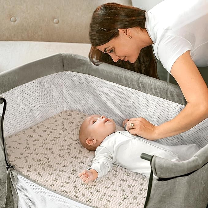 lulumoon Muslin Bassinet Sheets Baby: Cotton Bedside Sleeper Bassinet Sheets Fitted for Boys and Girls