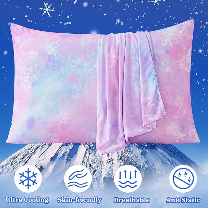 Cooling Pillow Cases for Hot Sleepers - Double Side Arc-Chill Q-Max>0.5 Cooling Fiber Cool Pillow Cases 2 Pack - Breathable Soft Cold Pillow Cases with Hidden Zipper (20" x 36")