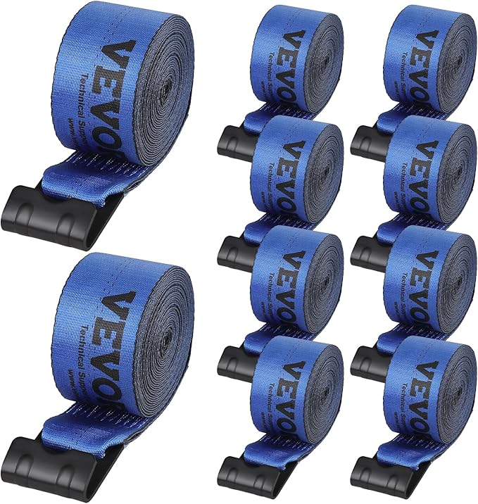 VEVOR Truck Straps, 4" x30' Heavy Duty Tie Down w/Flat Hooks 18,000lbs Break Strength, WLL# 6000lbs, Cargo Straps Tie Down...