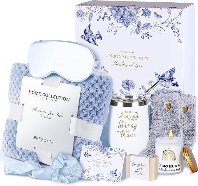 UNBOXMENT Get Well Soon Gifts for Women, Self Care Package with Blanket, Spa Gift Basket for Sick Friends, Feel Better Aft...