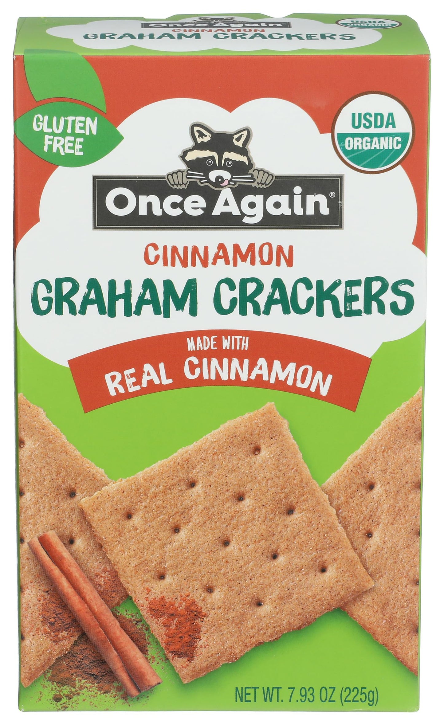 ONCE AGAIN Organic Cinnamon Graham Crackers, 7.93 OZ