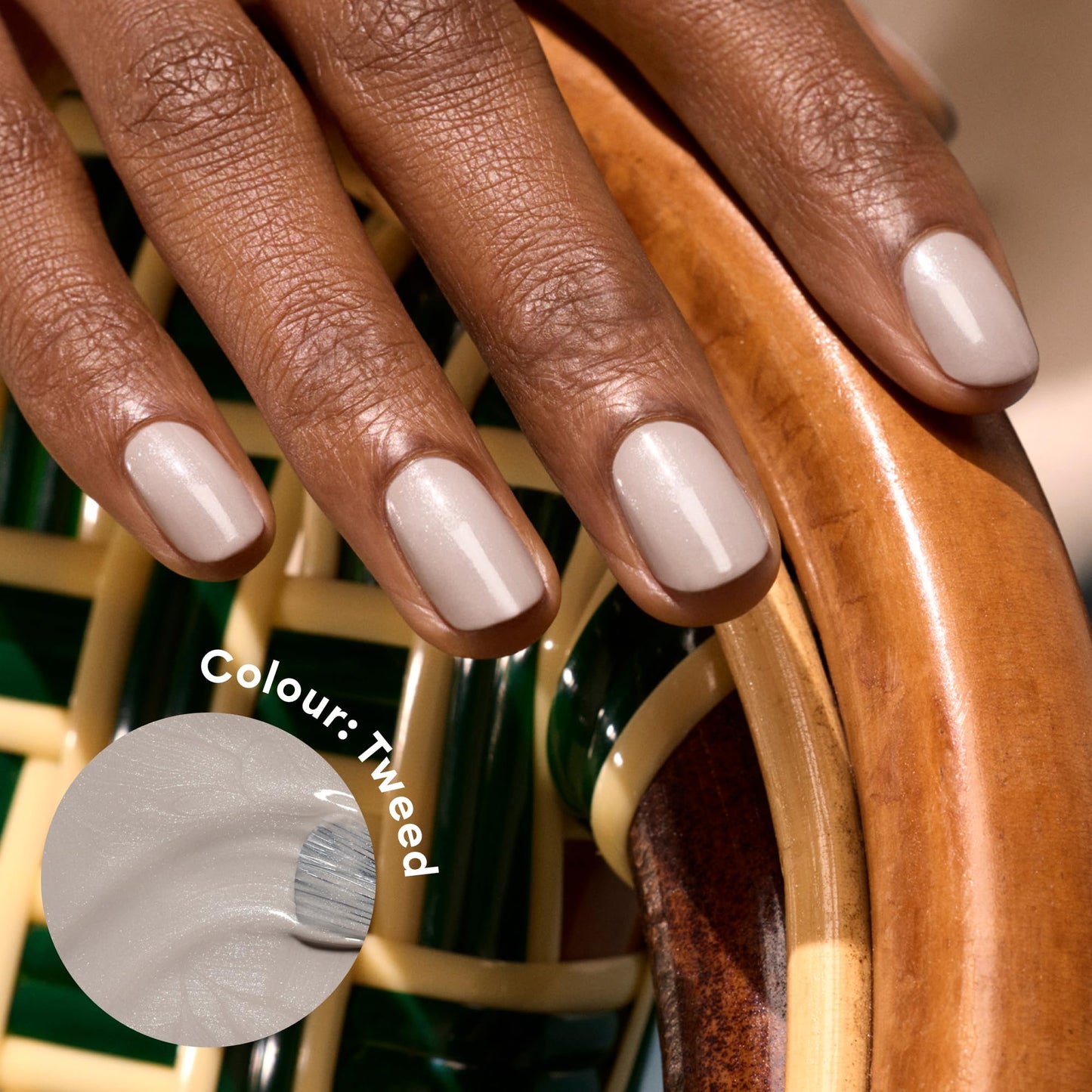 Manucurist Green Flash LED Tweed Grey Gel Nail Polish - Vegan, 12-Free, Plant-Based Gel Polish - Strengthens and Protects the Na
