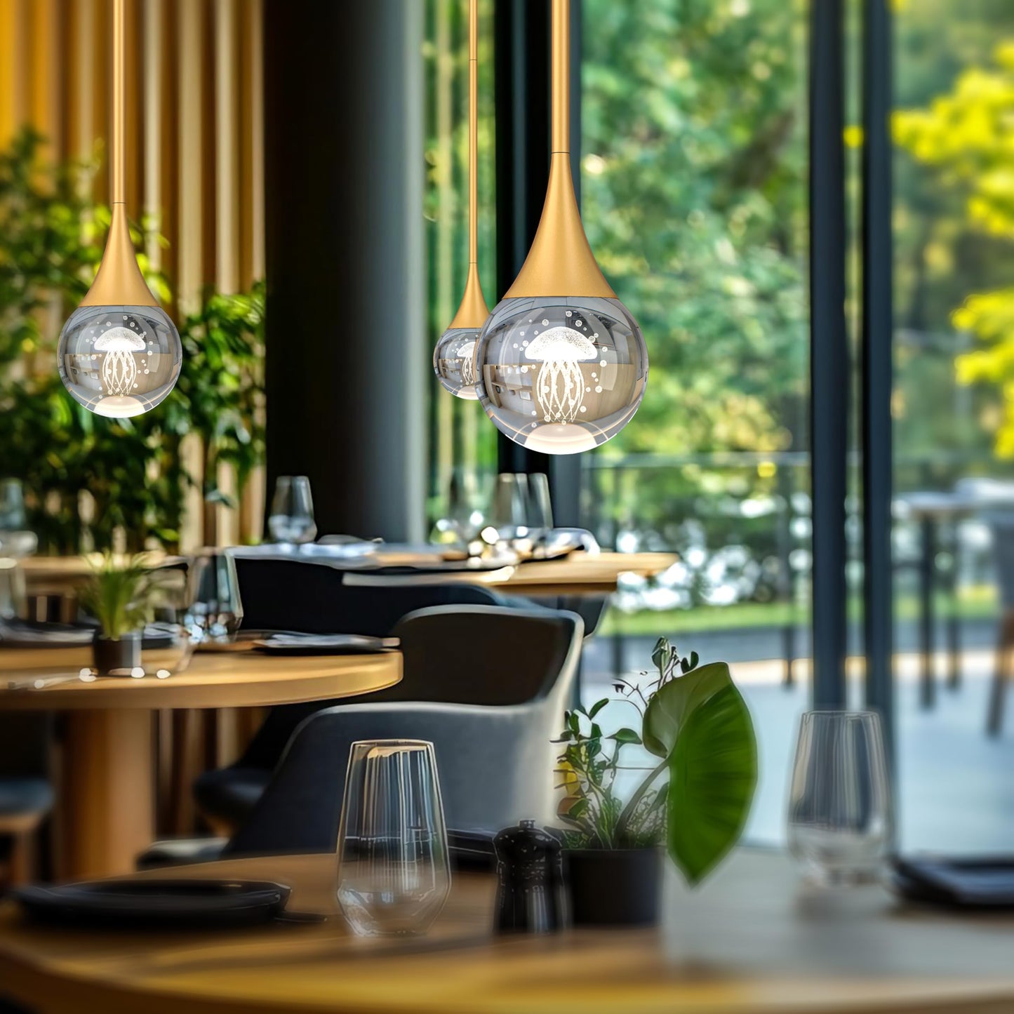 2-Pendant Lights Kitchen Island  discomfort-reducingted Gold Globe Crystal Ceiling Hanging Light Fxitures  Led Light Fixtures Metal Rod Ceiling Glass Pendant Lighting For Kitchen Island Dining Room Bar