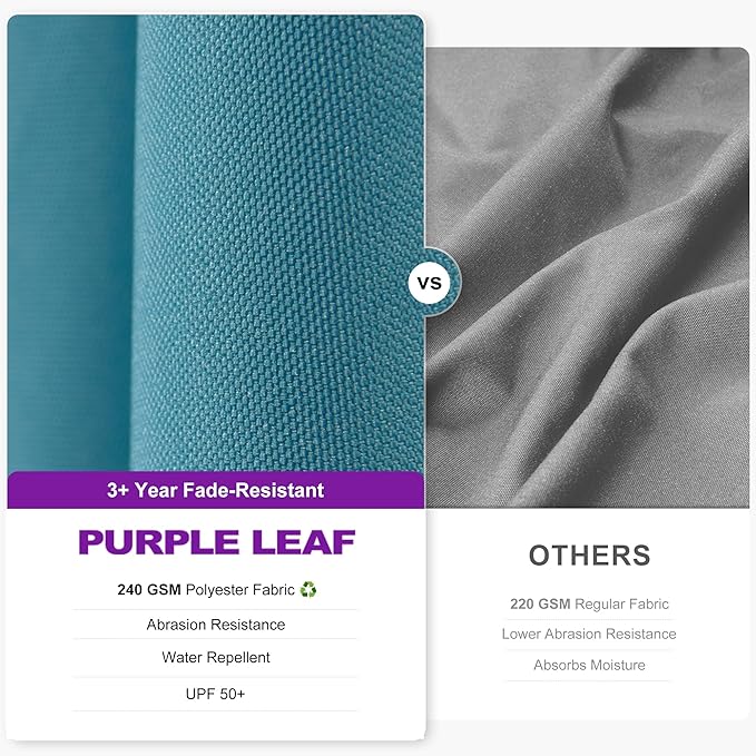 PURPLE LEAF 8.2' X 11.5' Tilting Patio Umbrella with Base Outdoor Cantilever Swivel Rectangle Umbrella Aluminum Offset Umbrella with 360-degree Rotation for Garden Deck Pool Patio Turquoise Blue