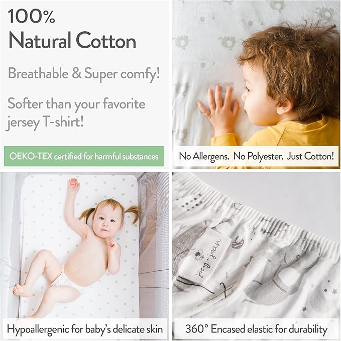 Bassinet Fitted Sheets for Baby Beside Dreamer Bedside Sleeper and Chicco Next2Me – Fits 20 x 33 Mattress – Snuggly Soft Jersey Cotton – Pink, White – 2 Pack