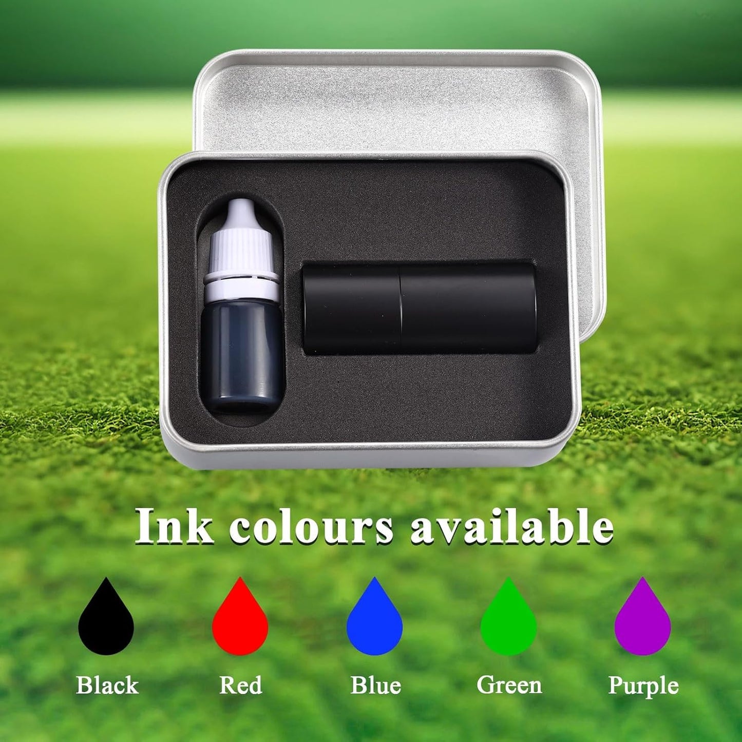 Custom Golf Ball Stamp, New Upgrade Personalized Golf Ball Stamp Markers, Includes Fast-Dry Ink & Gift Box, Waterproof, Golf Gift for Men & Women, Golf Accessories (6 Colors)