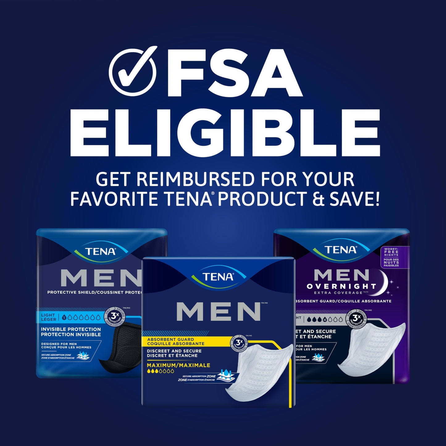 Tena Men Light Incontinence Protective Shield for Men, Bladder Control, Discrete, Light Absorbency, 174 Count