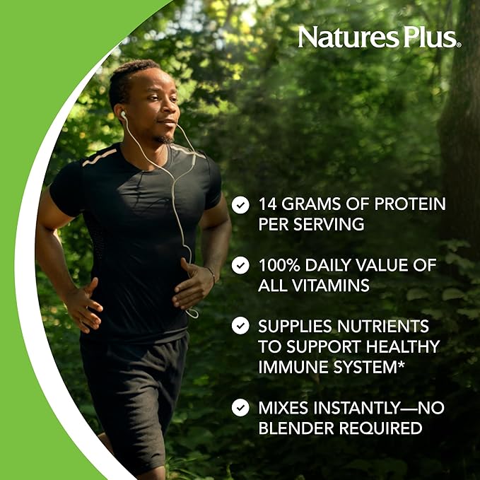 Natures Plus SPIRU-TEIN, Strawberry - 2.4 lb, Pack of 2 - Plant-Based Protein Shake - Non-GMO, Vegetarian, Gluten Free - 64 Total Servings
