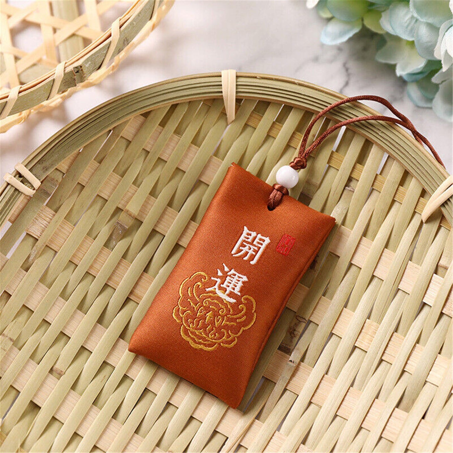 Spiritual Salt with Sachet - Spiritual Salt Pouch, Spiritual Salt for Money, Buddhist Spiritual Salt Pouch Necklac, Spiritual Salt Pouch from China, Classical Chinese Talisman (Gather Wealth)