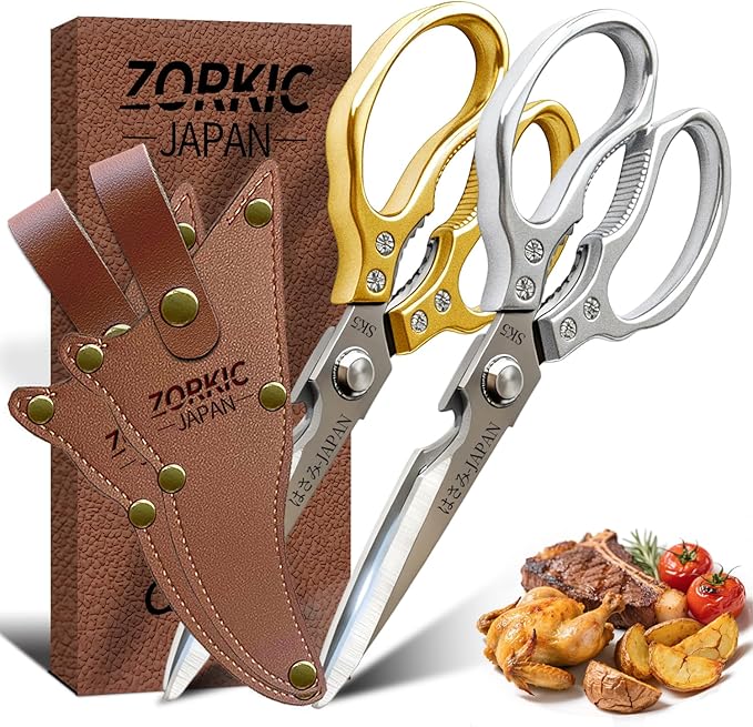 Kitchen Scissors, Multi-All Purpose Japan Kitchen Shears, Heavy Duty Dishwasher Safe Food Scissors for Chicken, Poultry, Fish, Meat & Herbs Christmas Gifts for Men Women Mom Dad