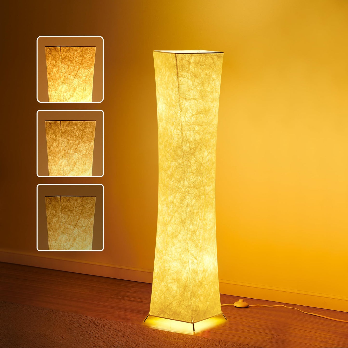 Chiphy Dimmable Floor Lamp, 52 Tall, 12Wx2 Led, Adjustable Brightness, White Fabric Shade, Model Sf210-107(A)