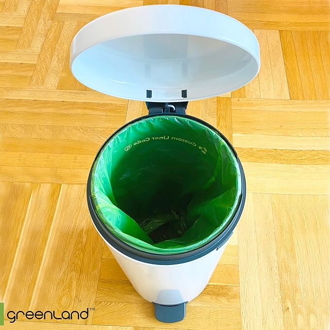 Greenland Biodegradable 60 Trash Bags Compatible with Simplehuman (Code G, 60 Bags, 8 Gallons) & IKEA Mjösa 8 Gallon Pedal Bin