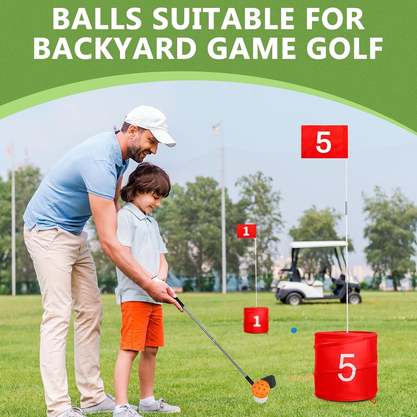 SJEhome Backyard Game Golf 2 Clubs and 5 Balls Suitable for 9/6/3 Hole Backyard Game Golf Yard Practice Outdoor Indoor Golf Gifts