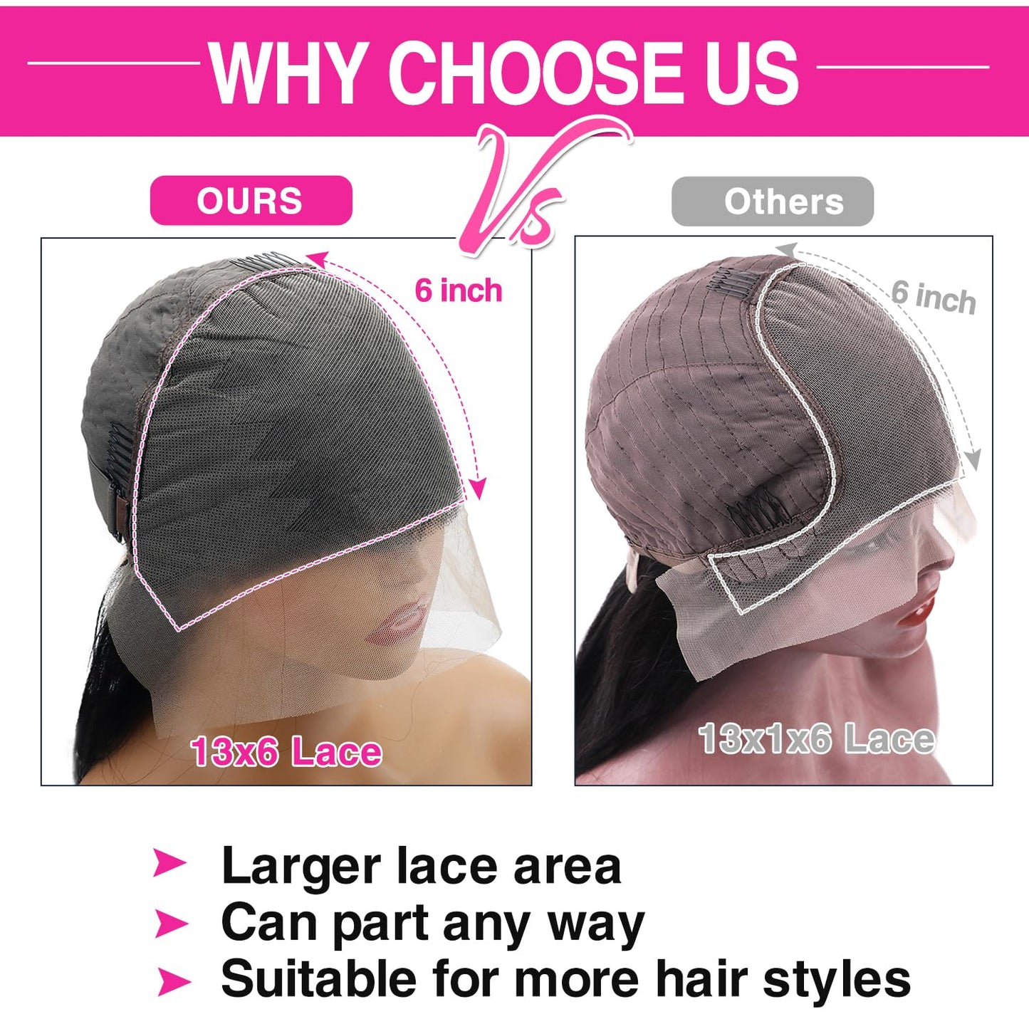 Mihugass 13x6 Lace Front Wigs Human Hair For Women 250% Density #1 Jet Black Color Full Lace Frontal Wigs Affordable HD Transpar