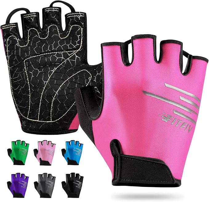 FITFIV Cycling Gloves Bike Gloves for Men/Women Half Finger Biking Gloves Exercise Workout Gloves Suitable for Outdoor Spo...
