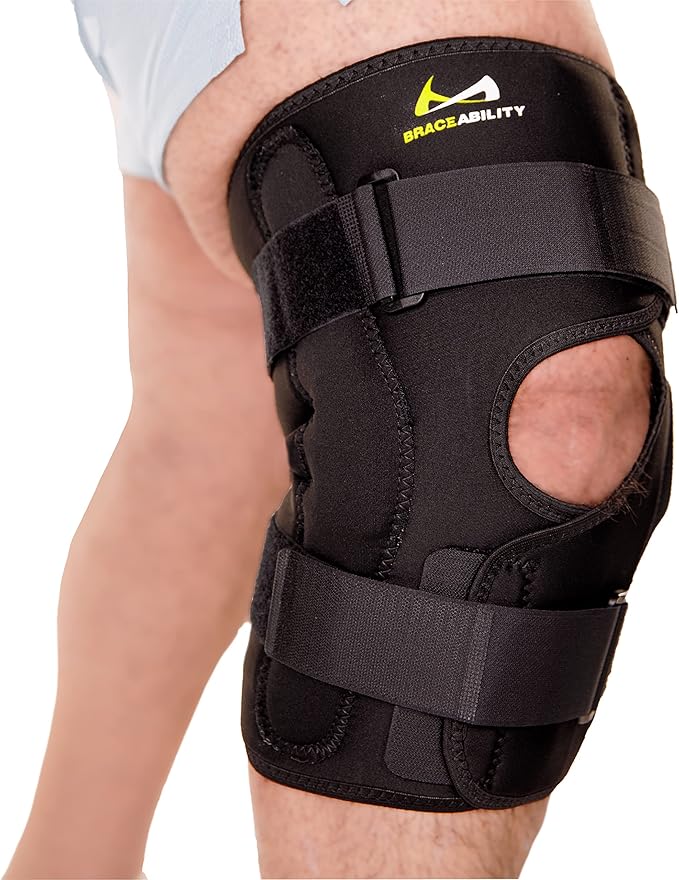 BraceAbility Obesity Hinged Knee Brace - Overweight to Plus Size Wrap Around Support for Womens and Mens Arthritis Treatme...