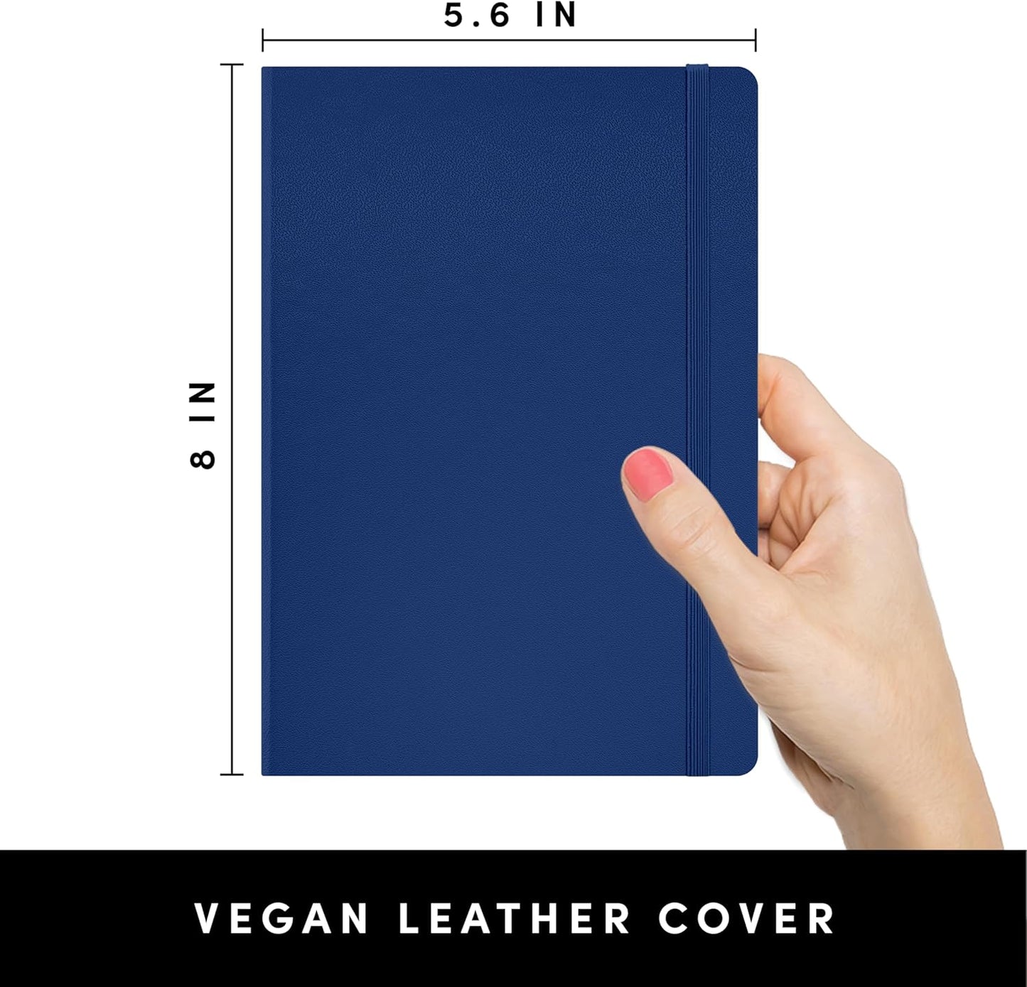 PAPERAGE Lined Journal Notebook, (Royal Blue), 160 Pages, Medium 5.6 in x 8 in - 100 GSM Thick Paper – Hardcover Journaling Notebook for Work, School & Note Taking