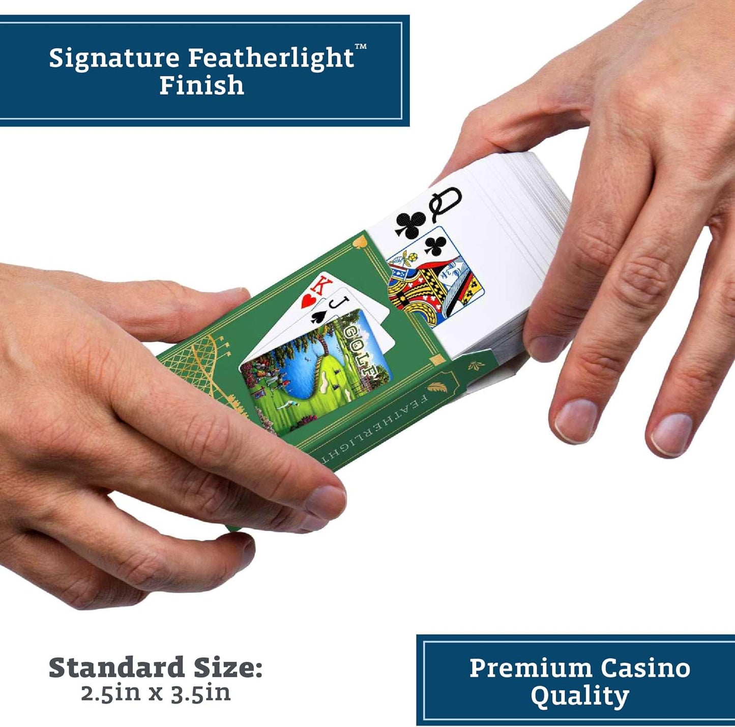 Boardwalk Puzzles Premium Featherlight Unique Playing Cards, Fun Themed Deck for Home and Travel | Golf