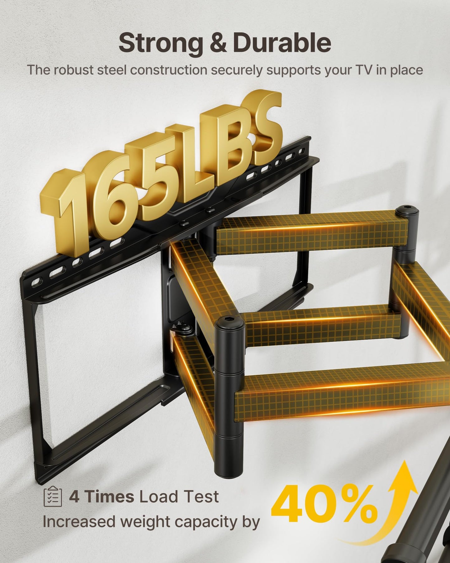 monTEK Heavy Duty TV Wall Mount for 50-100 Inch TVs up to 165 lbs, 4X Load Tested, Dual Arms Full Motion Bracket with Tool-Free Tilt, Swivel & Extend, Max VESA 900x600mm, Fits 12"/16"/18"/24" Studs