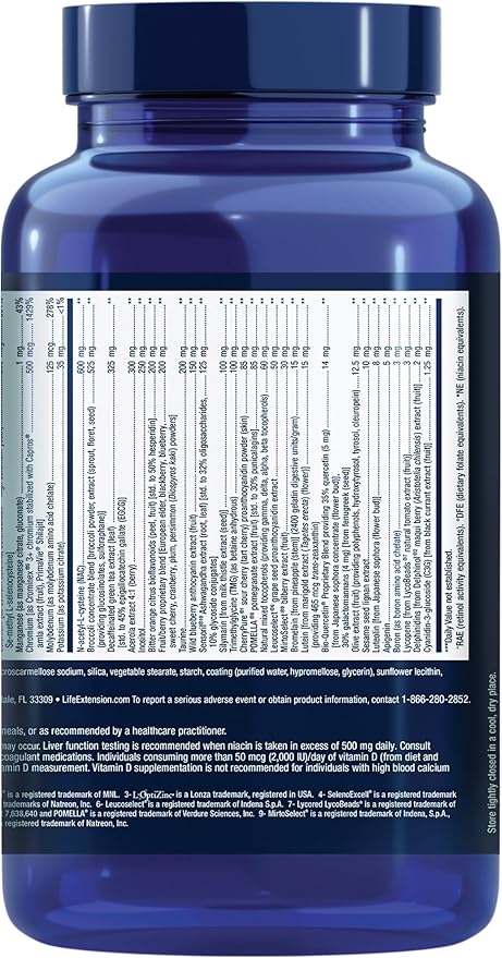 Life Extension Mix™ Tablets Without Copper, high Potency, Advanced Vitamin, Mineral, Fruit & Vegetable Formula, Vitamin B, C, D, E, for Whole-Body Health, Healthy Aging, Gluten-Free, 240 Tablets