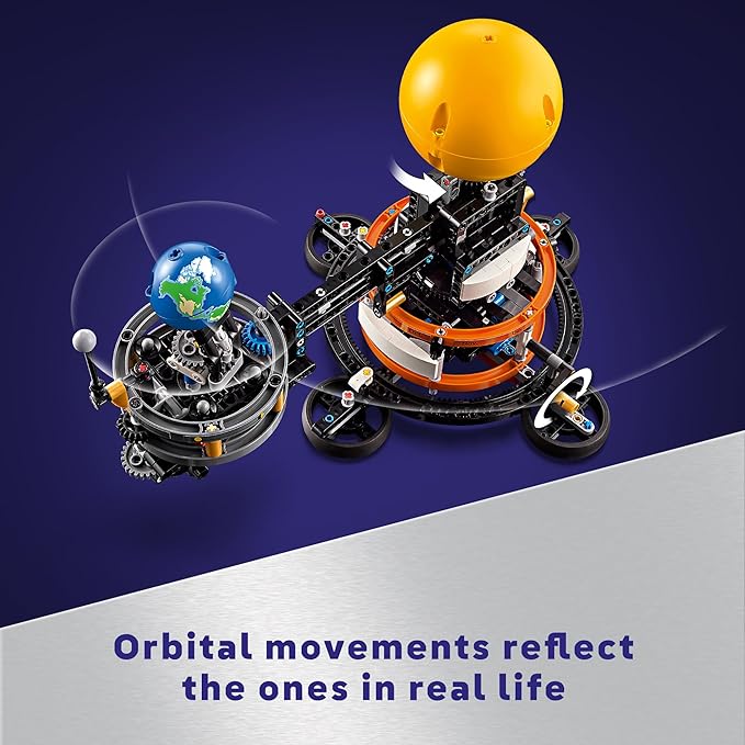LEGO Technic Planet Earth and Moon in Orbit Building Set, Outer Space Birthday Gift for 10 Year Olds, Solar System Space Toy for Imaginative, Independent Play, Space Room Décor for Boys & Girls, 42179