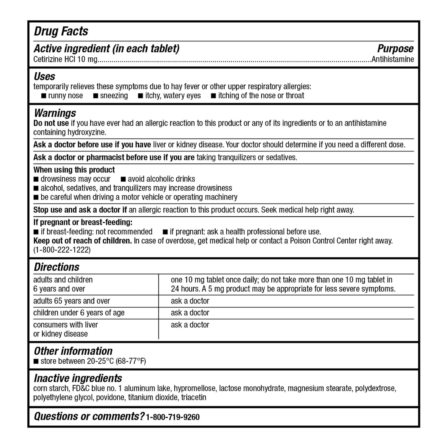 GoodSense 24 Hour Allergy Relief, Cetirizine Hydrochloride Tablets, 10 mg, Antihistamine
