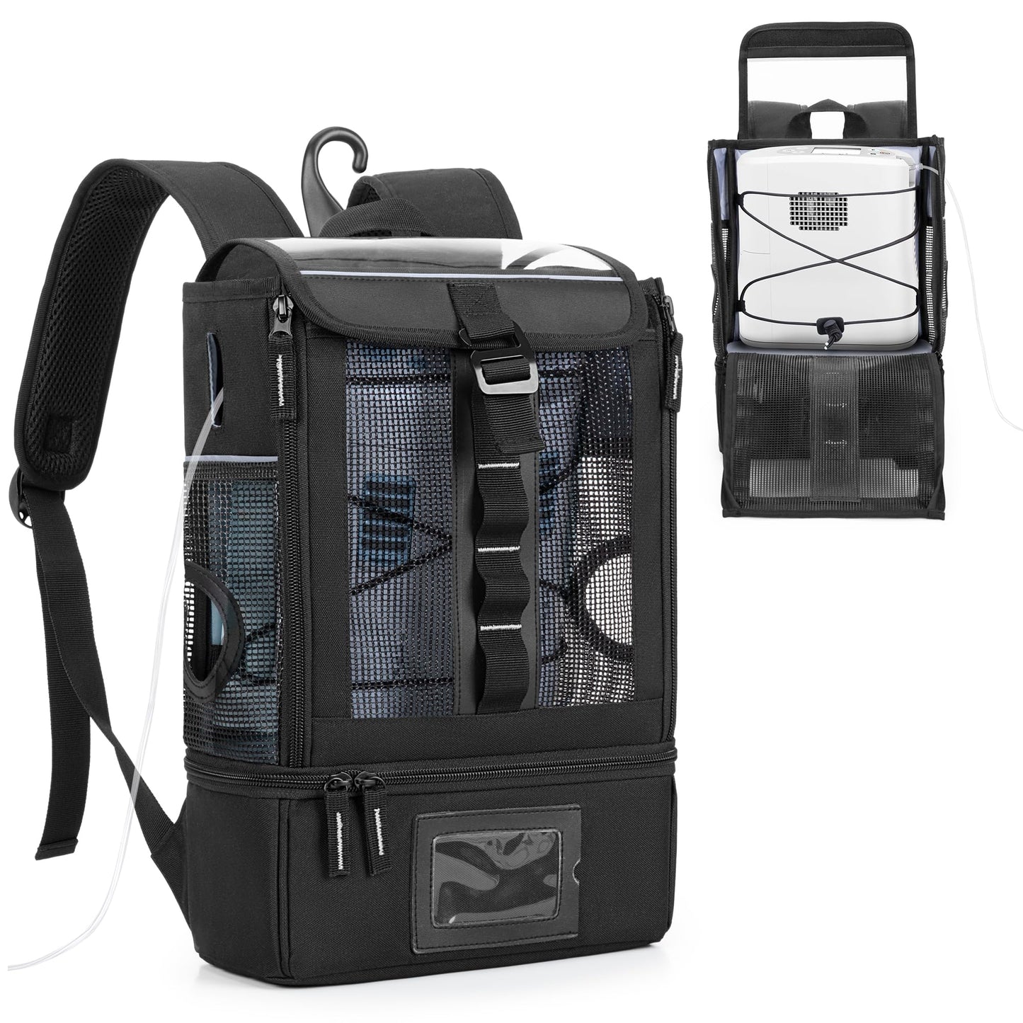 Trunab Portable Oxygen Concentrator Backpack, POC Carrying Bag Compatible with Inogen One, Caire Freestyle Comfort, Oxygo, Black