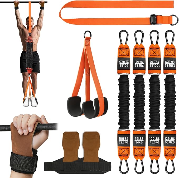 Pull Up Assistance Bands, Adjustable Heavy Duty Resistance Band for Pull Up Bar, Pull Up Assist Bands with Feet Rest for S...