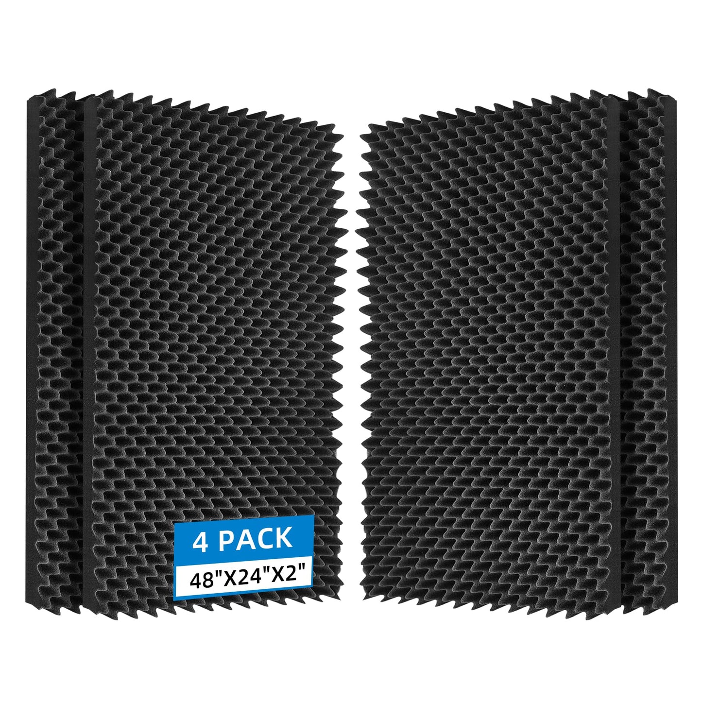 Geynnple 4 Pack Sound Proof Foam Panels |48  24  2 Quick-Recovery Soundproof Wall Panels | High Density Sound Dampening Panels f