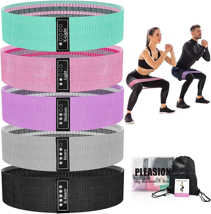 Fabric Resistance Bands for Working Out, 5 Levels Booty Bands for Women Men, Cloth Workout Bands Resistance Loop Exercise ...