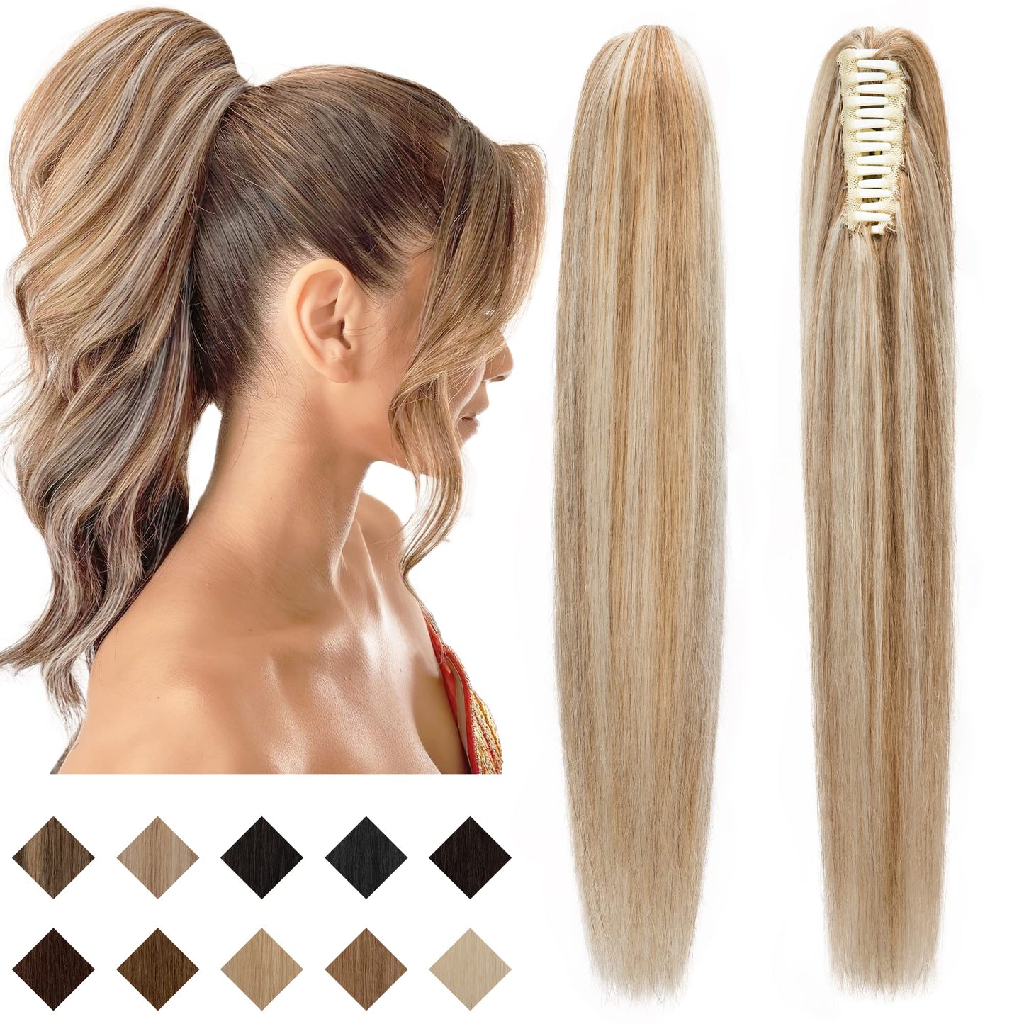 SEGO Claw Clip Ponytail Extension Human Hair 20 120g Clip in Ponytail Hair Extensions Real Human Hair Pony Tails Hair Extensions
