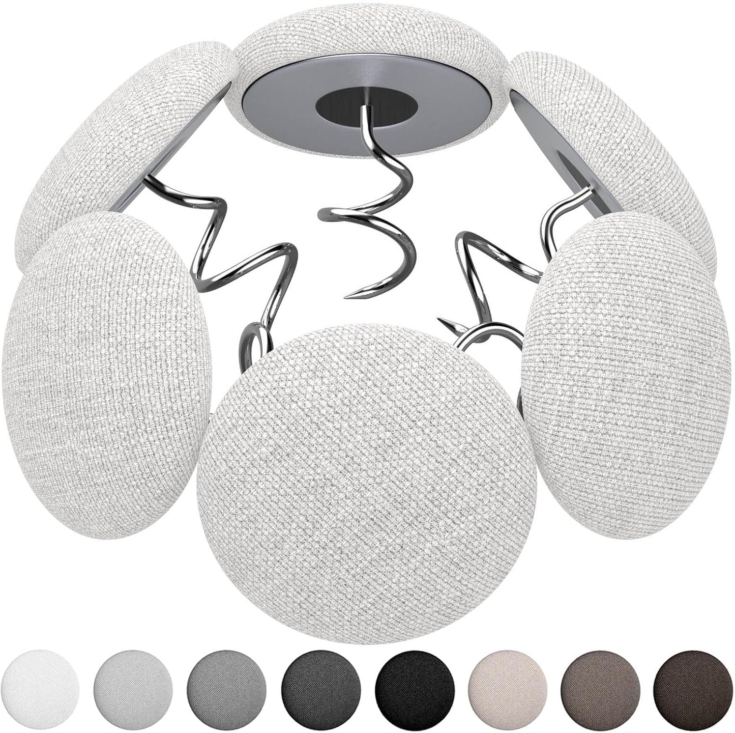 12 Colors Fabric Covered Button Twist Pins Dust Ruffle Pins- for Sofa，Upholstery，Armchair Caddies, Armrest Covers,Bed Skirts, Slipcovers, Headliners (Rice White, 24)