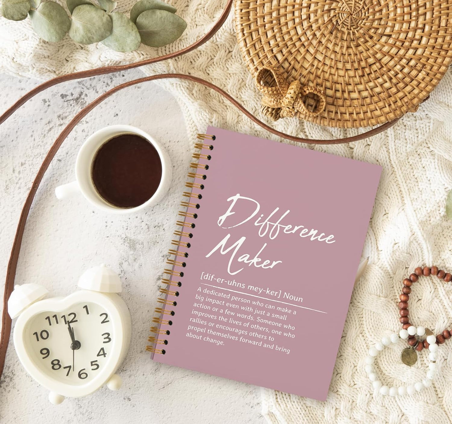 OXW Pink Meeting Notebooks for Work, Difference Maker Gift Office Work Notebook Journal for Writing Note Taking, Thank You Gifts for Women Men Leader Boss Mentor Manager Principal, 5.5"x8.3"