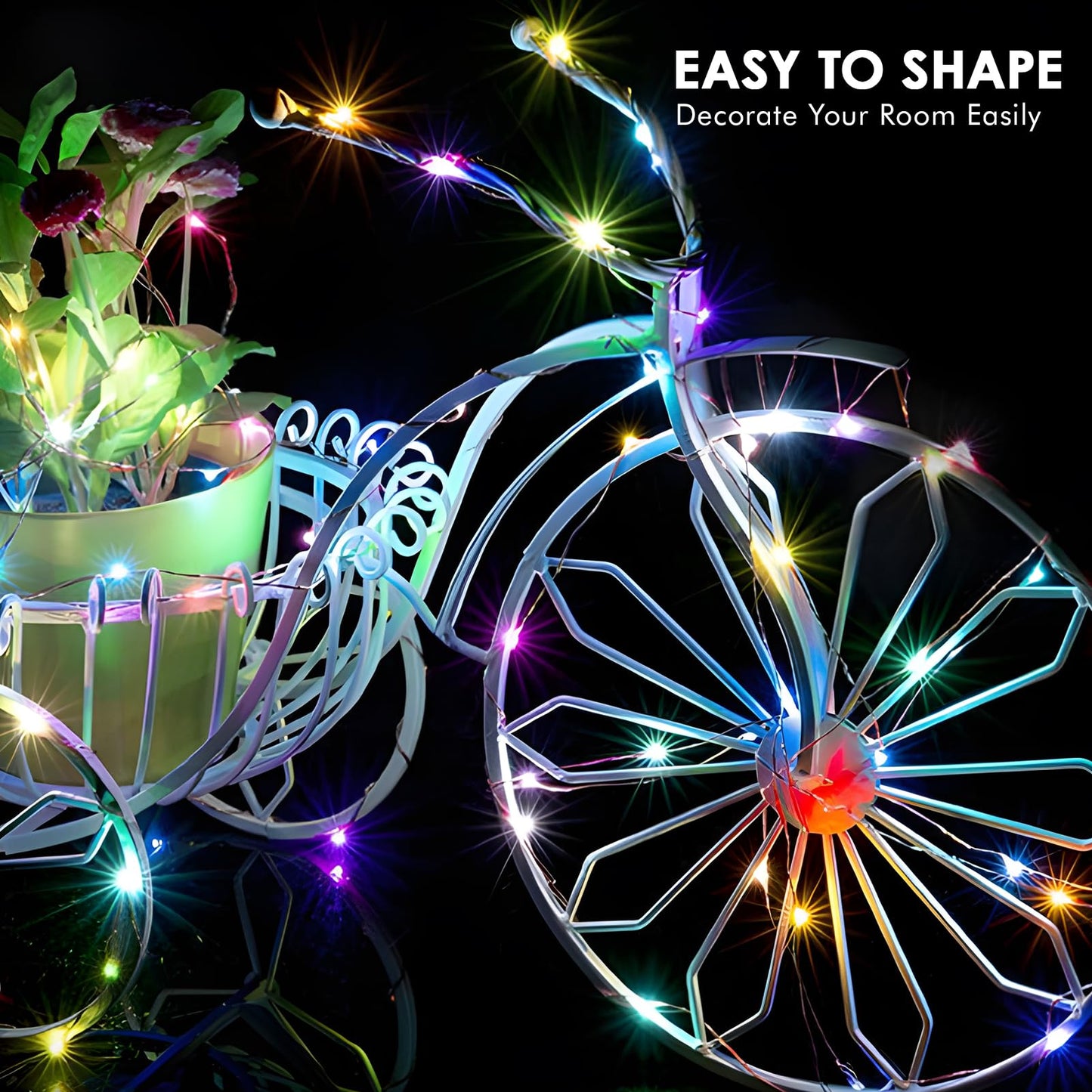 Bexdir 12 Pack Fairy Lights, 7FT 20LED Waterproof Silver Wire, Battery Operated, Coloured, Outdoor/Indoor Home Decor
