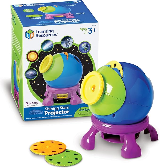 Learning Resources Shining Stars Projector - 5 Piece Set, Ages 3+ Solar System Toys, Space Projector, Planets, Nature Exploration for Kids