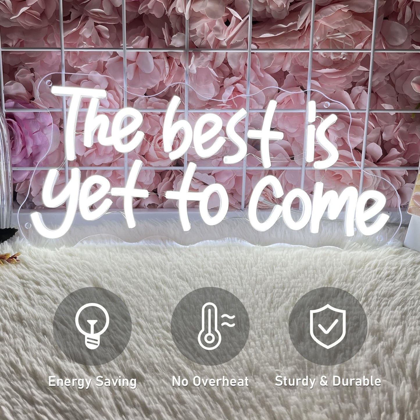 The Best Is Yet To Come Neon Sign Led Neon Light Usb Powered Three Brightness Adjustable Light Up Signs For Office Bedroom Home Bar Study Room Wedding Teens Girls Gifts