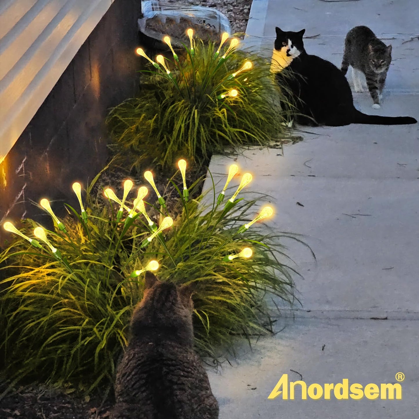 Anordsem Solar Garden Lights Outdoor: 8 Removable Pvc Water Drop Light Heads 2 Pack - Waterproof Diy Fun Decoration For Yard Patio Path - Gardening Gifts For Homeowners Over 30