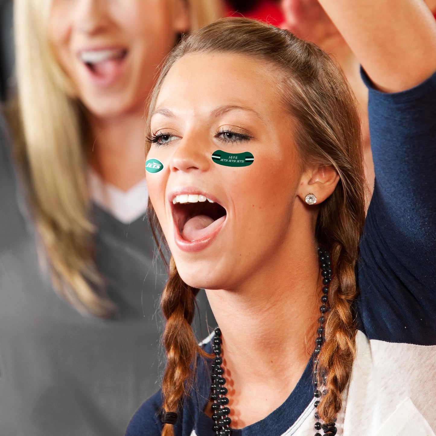 Rico Industries NFL Football New York Jets Peel & Stick Temporary Tattoos - Eye Black - Game Day Approved!