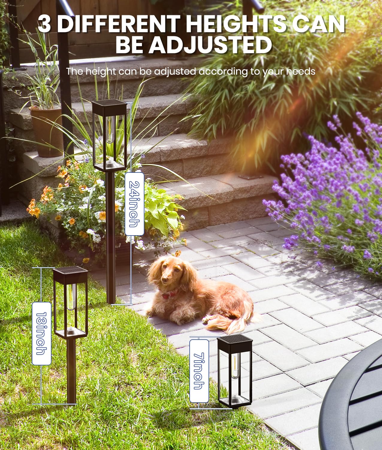 NEWMESSI Solar Pathway Lights, IP65 Waterproof, 2 Pack, Cool White, Plastic, Model PW-T-002B
