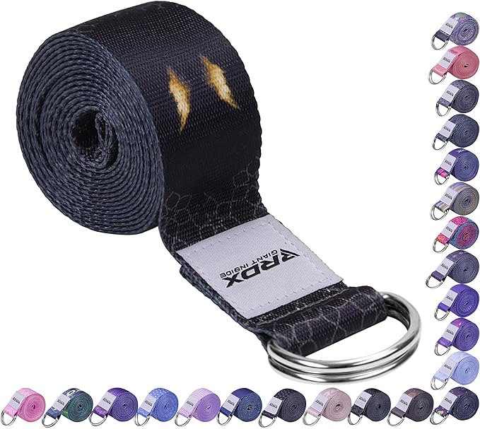 RDX 8ft Yoga Strap with D-Ring Buckle, Durable Polyester Cotton Adjustable Belts for Stretching Pilates Dance Gymnastics F...