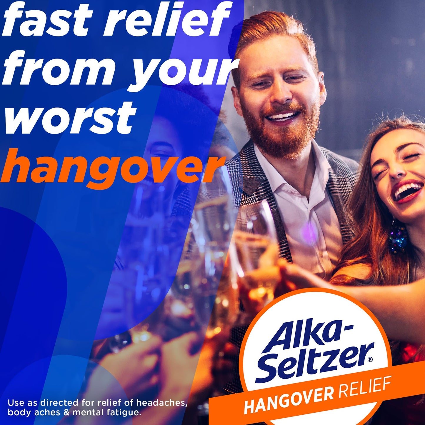 Alka-Seltzer Hangover Relief Tablets, Fast Relief Starts in About 15 Minutes for Headaches, Body Aches & Mental Fatigue, Bachelorette Party & Bachelor Party, Dispenser Pack, 120 Count