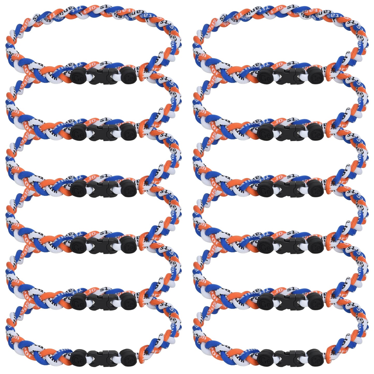 12Pack Baseball Necklaces for Boys, 18inches Braided Rope Tornado Titanium Sports Necklaces, Ideal for Baseball Team Gifts, Part